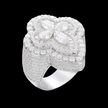 S925 VVS Moissanite Flower Shape  Ring