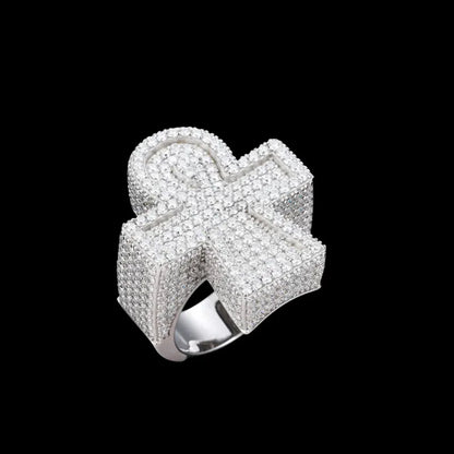 S925 VVS Moissanite Full Ice Cross Ring