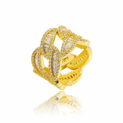 T-Shaped Diamond Set Ring