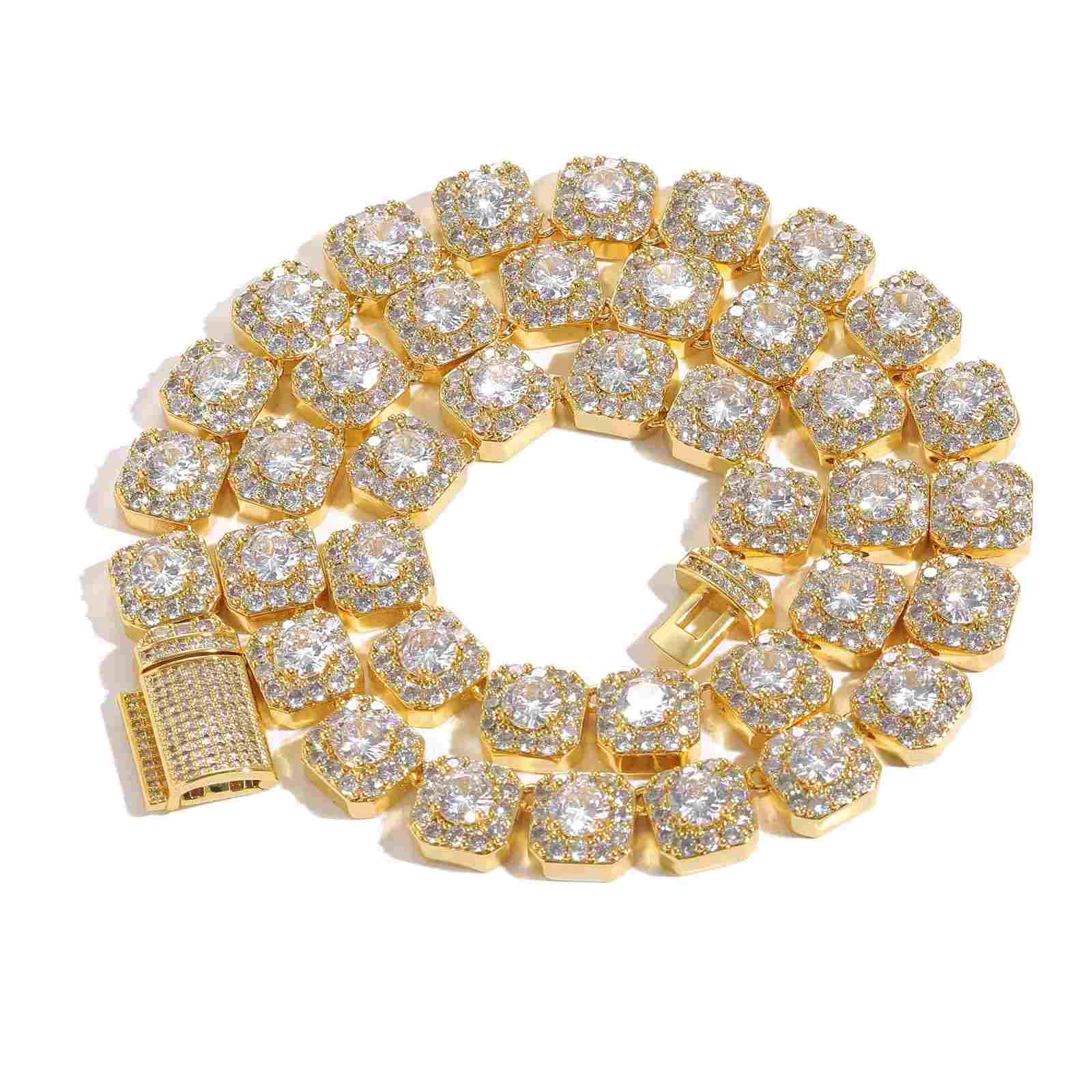 Diamond Square Rock Candy Necklace - 10mm