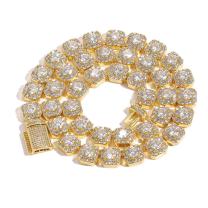Diamond Square Rock Candy Necklace - 10mm