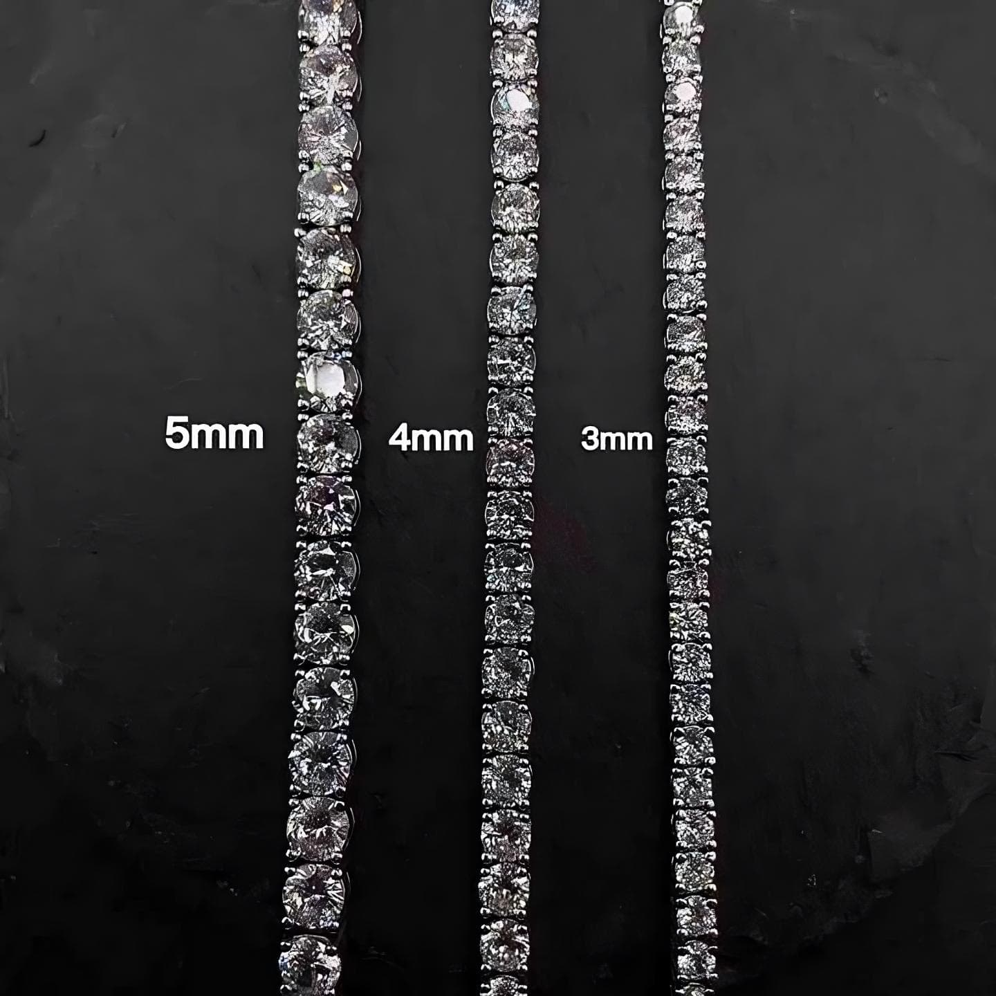 Tennis Chain Rock Sugar Bracelet available in 3mm 4mm 5mm sizes