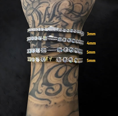 Wrist wearing Tennis Chain Rock Sugar Bracelet hip hop jewelry
