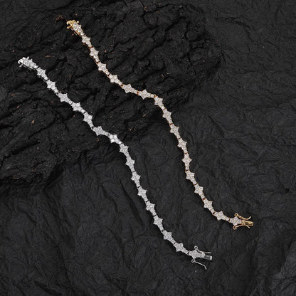 Unique thorn micropaved tennis bracelet silver