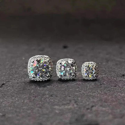 Set of S925 VVS moissanite full diamond square earrings