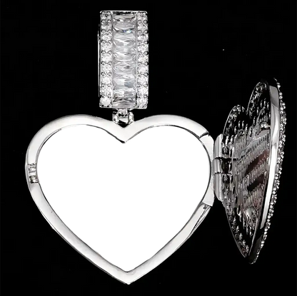 Personalized Heart Photo Pendant with Hinged Design